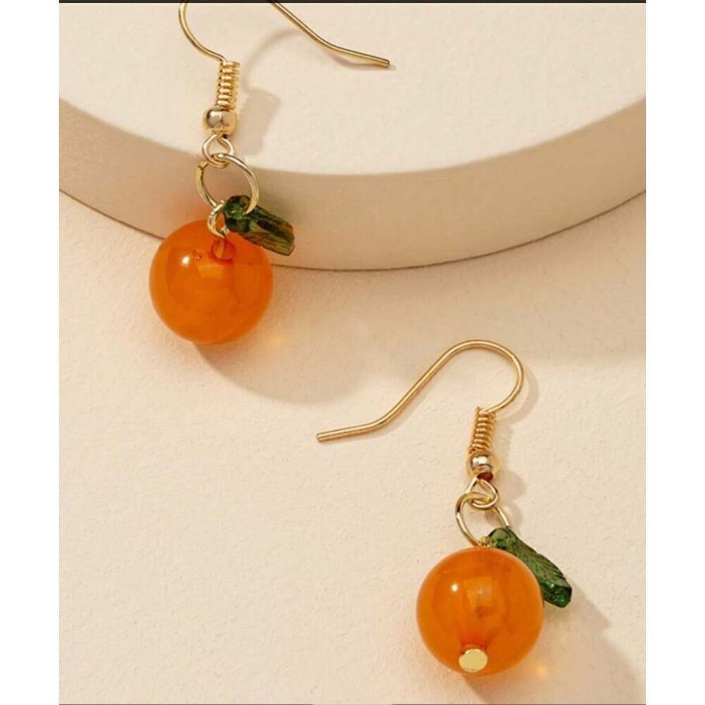 Orange Pierced Earrings
